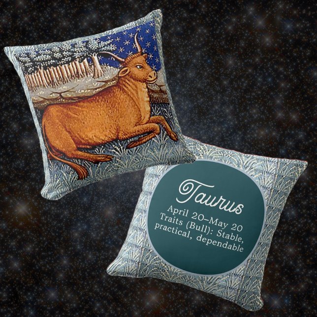 Taurus the Bull Zodiac Sign Birthday Party Cushion (Creator Uploaded)