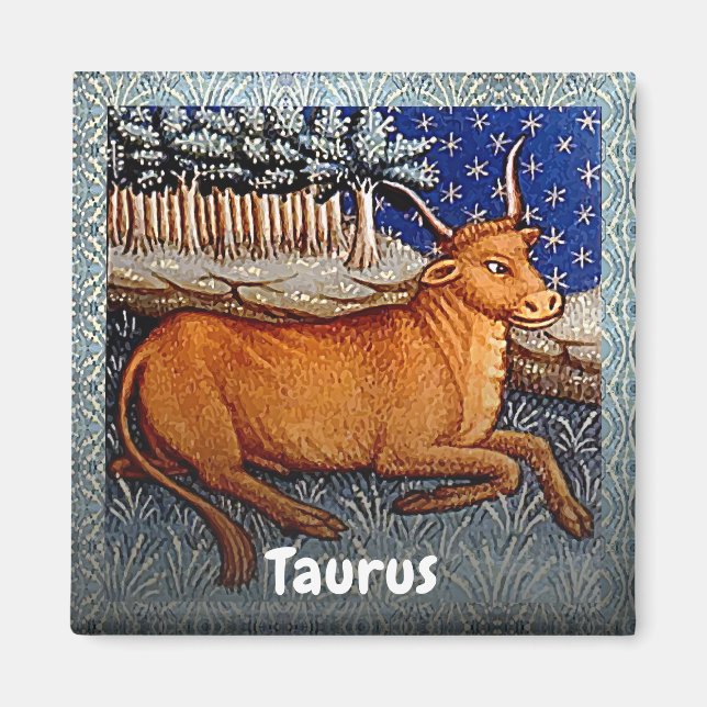 Taurus the Bull Zodiac Sign Birthday Party Magnet (Front)
