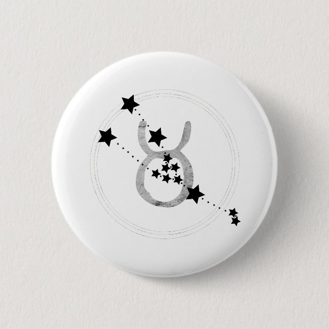 Taurus the bull zodiac sign constellation 6 cm round badge (Front)