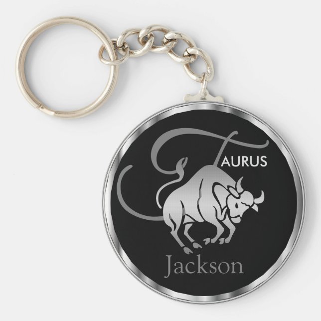 Taurus ♉ the Bull - Zodiac Sign Key Ring (Front)