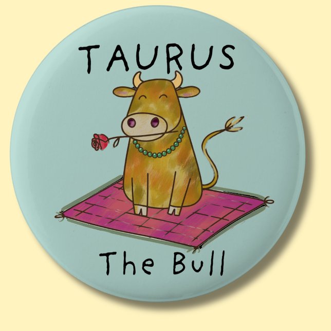 Taurus the Bull zodiac star constellation 6 Cm Round Badge (Creator Uploaded)