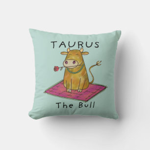 Taurus the Bull zodiac star constellation Cushion