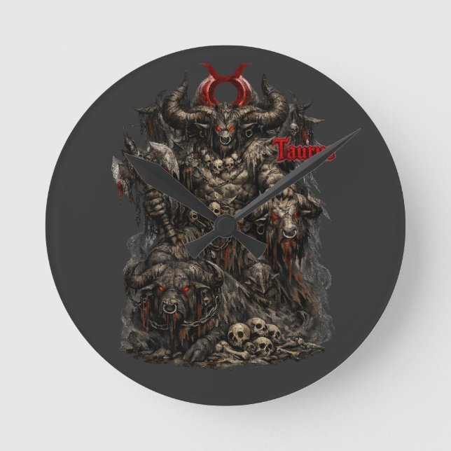 Taurus — The Infernal Warlord Round Clock (Front)
