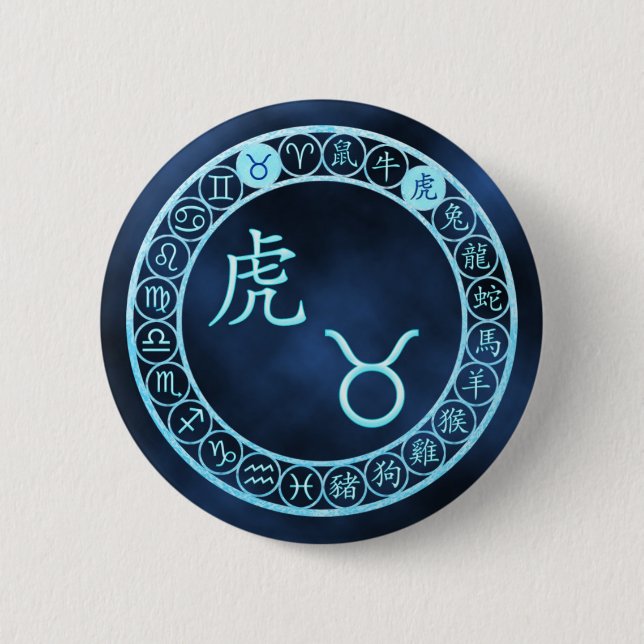 Taurus/Tiger 6 Cm Round Badge (Front)