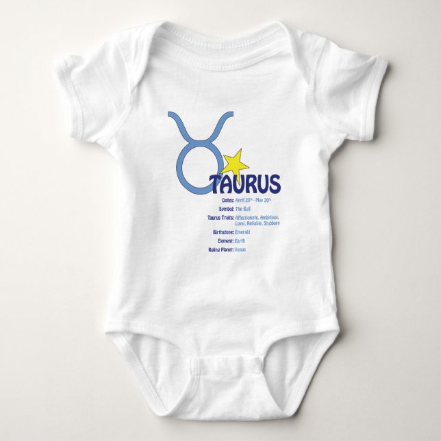 Taurus Traits Baby Bodysuit (Front)