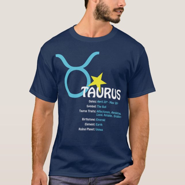 Taurus Traits Dark T-Shirt (Front)