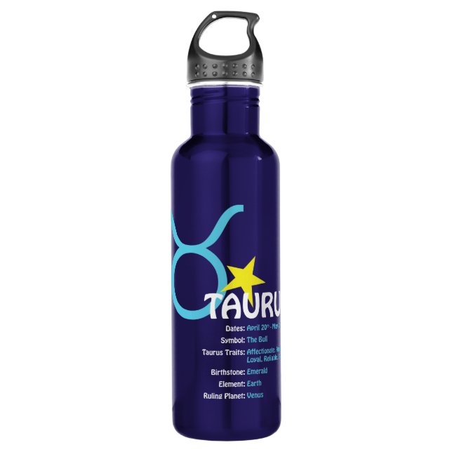 Taurus Traits Water Bottle (Front)