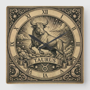 Taurus Vintage Zodiac Wall Clock