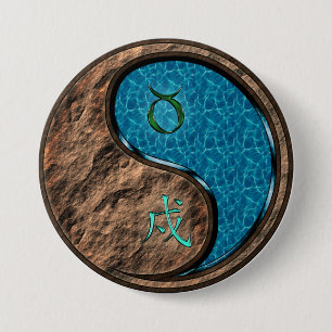Taurus & Water Dog 7.5 Cm Round Badge
