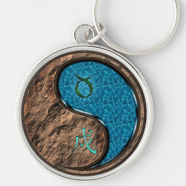 Taurus & Water Dog Key Ring (Front)