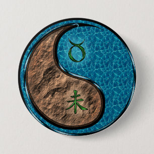 Taurus & Water Goat 7.5 Cm Round Badge