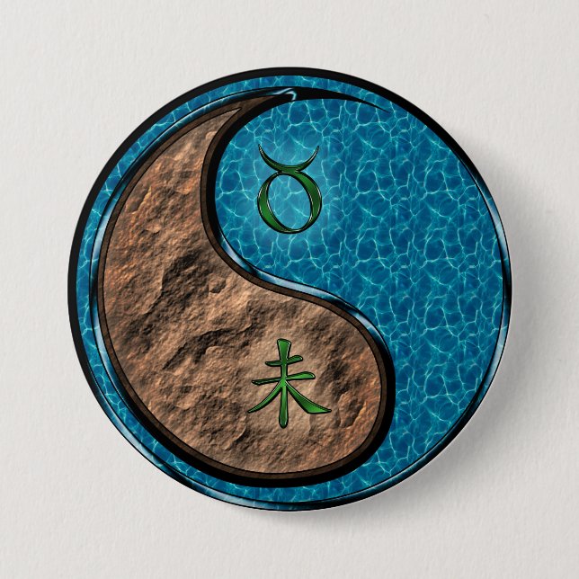 Taurus & Water Goat 7.5 Cm Round Badge (Front)