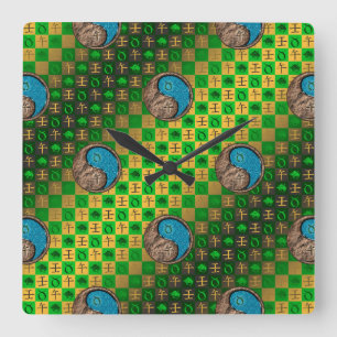 Taurus & Water Horse Square Wall Clock