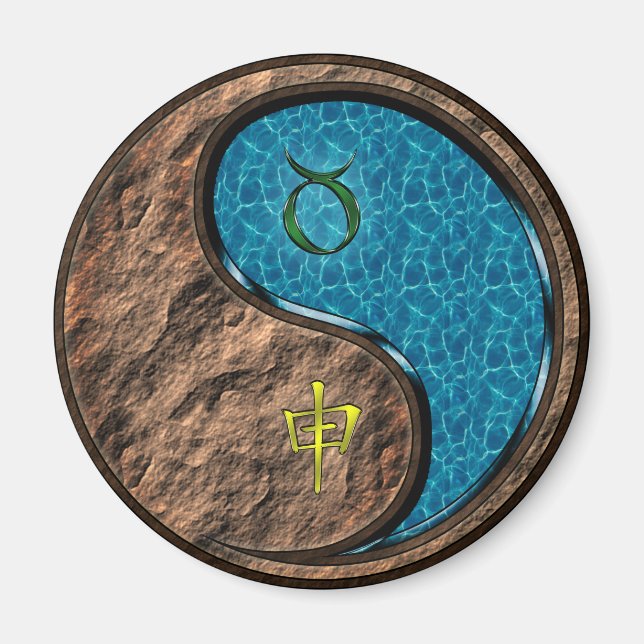 Taurus & Water Monkey Magnet (Front)