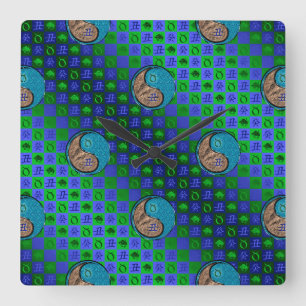 Taurus & Water Ox Square Wall Clock