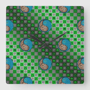 Taurus & Water Rabbit Square Wall Clock