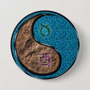 Taurus & Water Rooster 7.5 Cm Round Badge