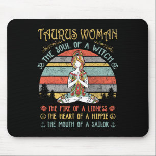 Taurus Woman The Soul Of A Witch Vintage Birthday Mouse Pad