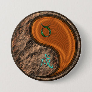 Taurus & Wood Dog 7.5 Cm Round Badge