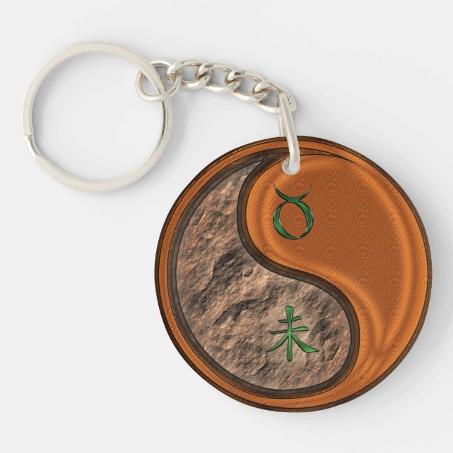 Taurus & Wood Goat Key Ring (Front)