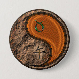 Taurus & Wood Horse 7.5 Cm Round Badge
