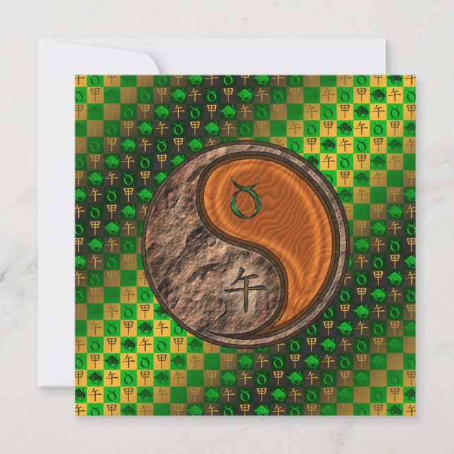 Taurus & Wood Horse Card (Front)