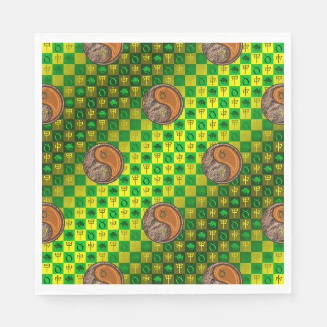 Taurus & Wood Monkey Napkin (Front)