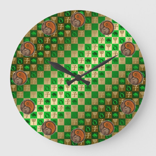 Taurus & Wood Rat Large Clock (Front)