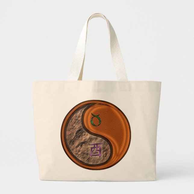 Taurus & Wood Rooster Large Tote Bag (Front)