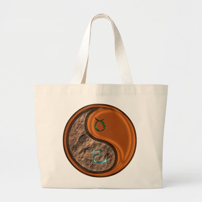 Taurus & Wood Snake Large Tote Bag (Front)