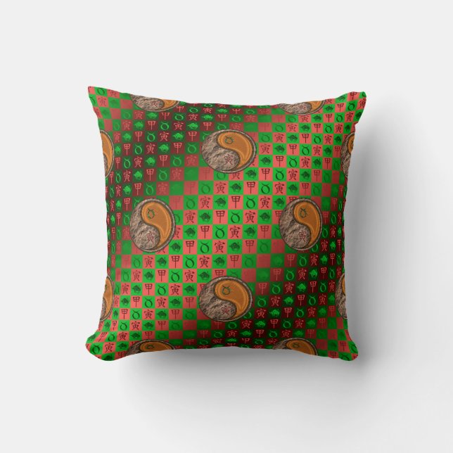 Taurus & Wood Tiger Cushion (Front)