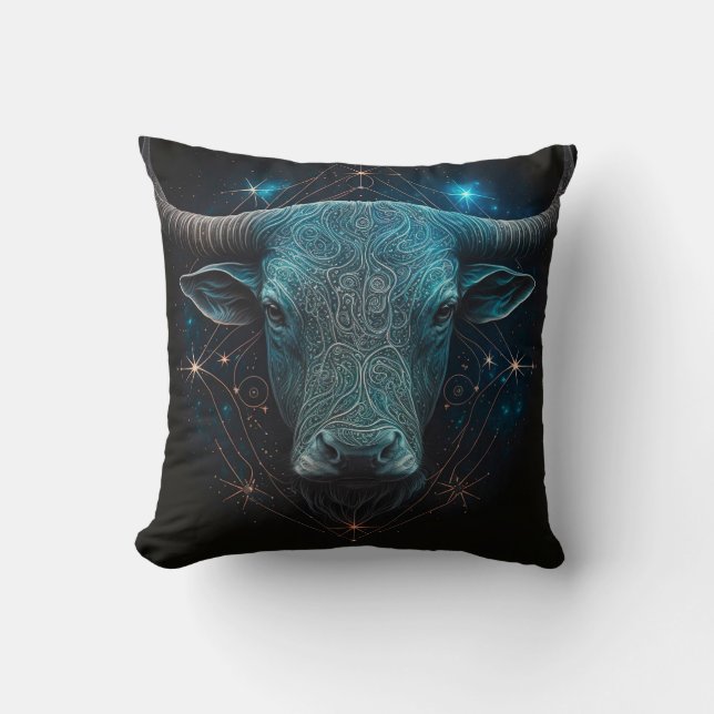 Taurus Zodiac Astrological Cushion (Front)