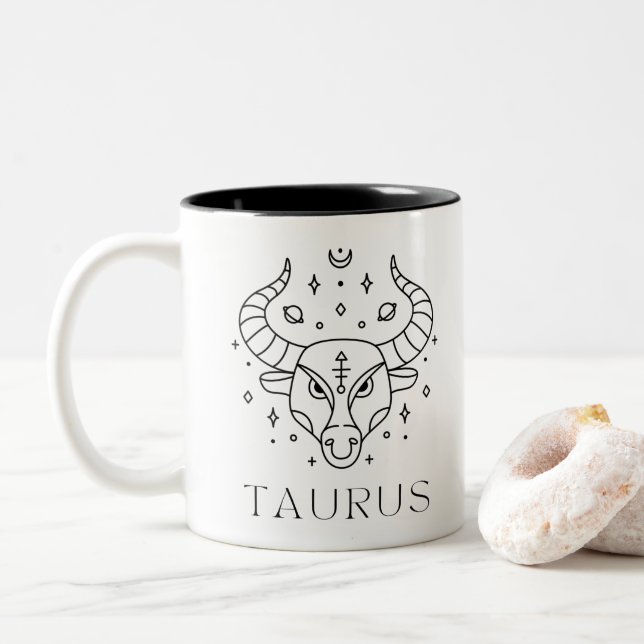 Taurus Zodiac Astrological Sign Mug (With Donut)