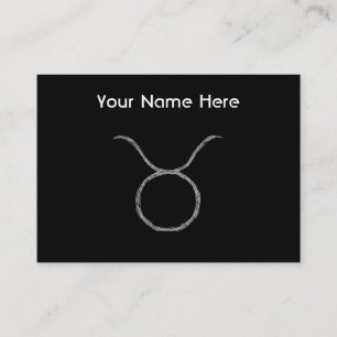 Taurus. Zodiac Astrology Sign. Black. Business Card