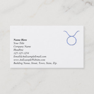 Taurus. Zodiac Astrology Signs. Business Card