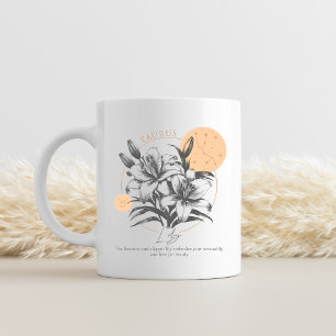 Taurus zodiac birth flower month birthday coffee mug