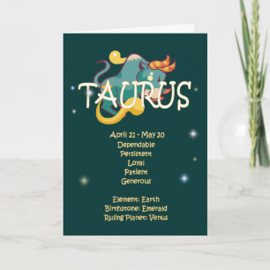 Taurus Zodiac Birthday Card