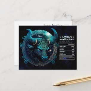 Taurus Zodiac Birthday Postcard