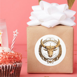 Taurus Zodiac Bull Classic Round Sticker