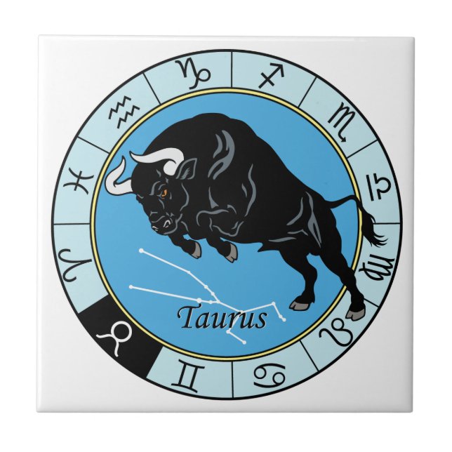 taurus zodiac ceramic tile (Front)