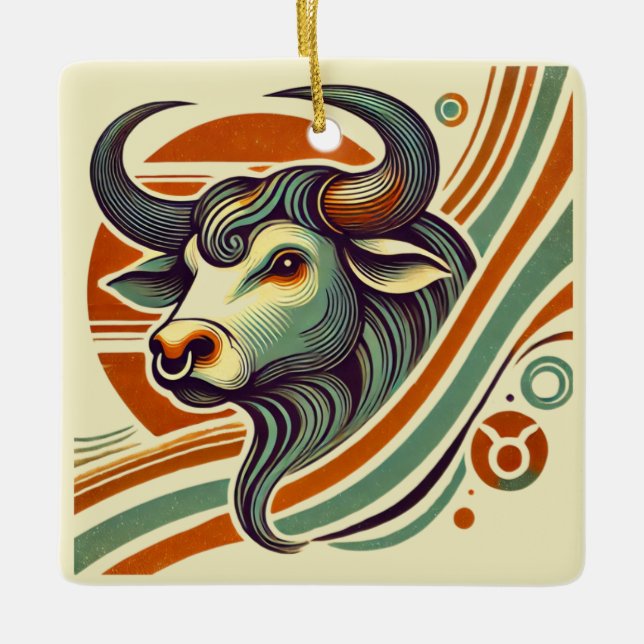 Taurus Zodiac Christmas Ornament Personalised (Front)