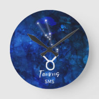 Taurus Zodiac Constellation Blue Galaxy Monogram