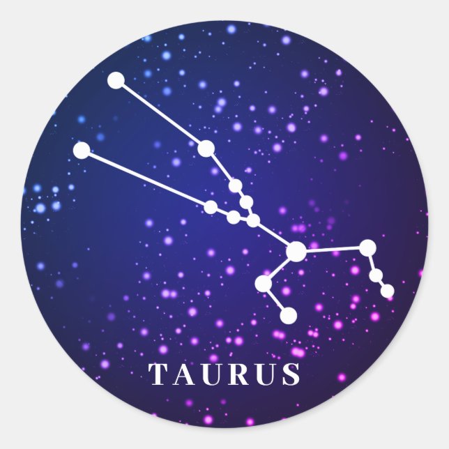 Taurus Zodiac Constellation Design Classic Round Sticker (Front)
