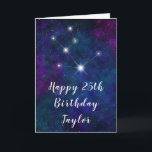 Taurus Zodiac Constellation Happy Birthday Card<br><div class="desc">This cosmic and celestial birthday card can be personalised with a name or title such as mum, daughter, granddaughter, niece, friend etc. The design features the Taurus zodiac constellation on a dark blue and purple watercolor galaxy background with scattered stars. The text combines handwritten script and modern serif fonts for...</div>