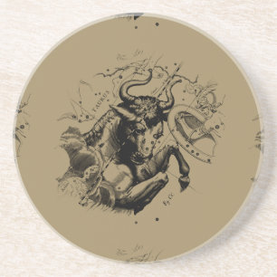 Taurus Zodiac Constellation Map Hevelius 1690 Coaster