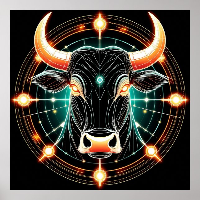 ♉ Taurus Zodiac Decor For Astrology Room Style 🎁 (Front)