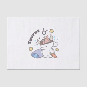 Taurus Zodiac Dreamer - Cute Sleepy Bunny Tissue Paper