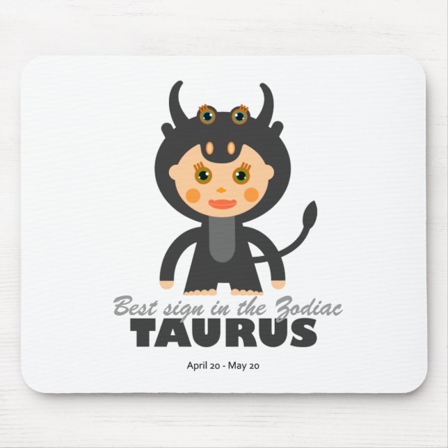 Taurus Zodiac for Kids Mouse Pad (Front)