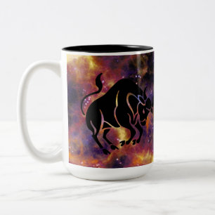 Taurus Zodiac Galaxy Art – Astrology Horoscope Bir Two-Tone Coffee Mug