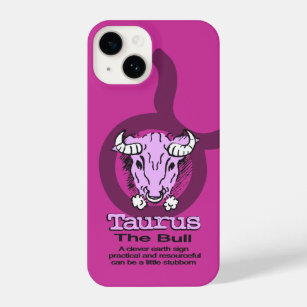 Taurus zodiac girls pink wood faced iPhone 14 case
